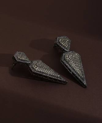Champagne zirconia dangler earrings 2