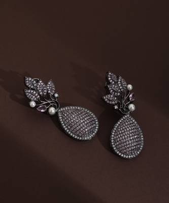 Lavender zirconia dangler earrings 2