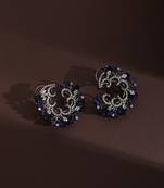 Blue zirconia hoop earrings