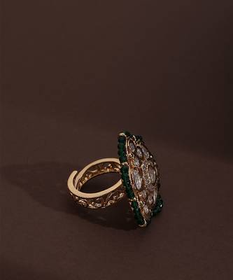 Green polki ring 4