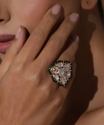 Green polki ring 5