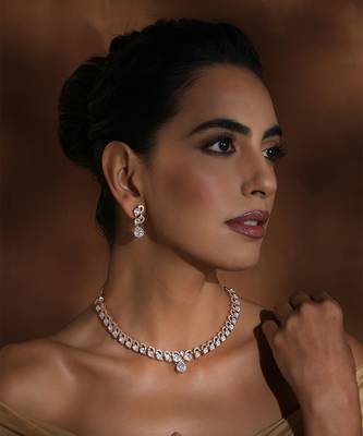 Rose gold polki necklace set 1