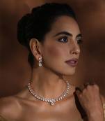 Rose gold polki necklace set