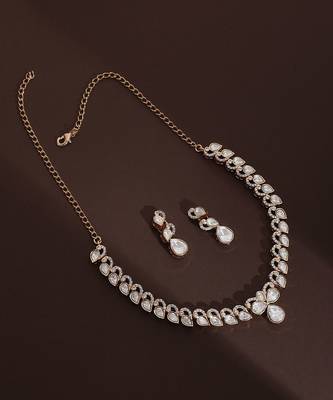 Rose gold polki necklace set 2