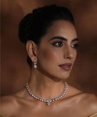 Rose gold polki necklace set 5