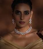 Rose gold polki choker necklace set