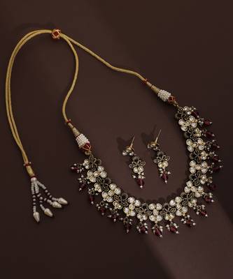 Red polki necklace set 2
