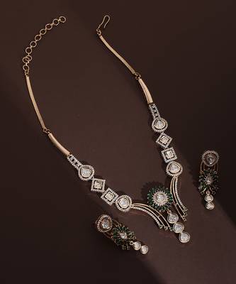 Green polki necklace set 2