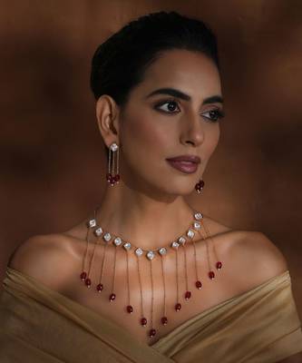 Red polki necklace set 1