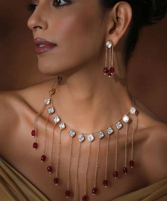 Red polki necklace set 3