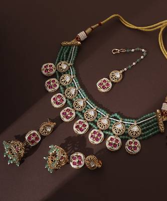 Mint polki necklace set 4