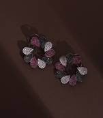 Multicolour zirconia hoop earrings