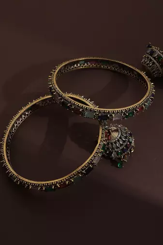 Multicolour zirconia bangles