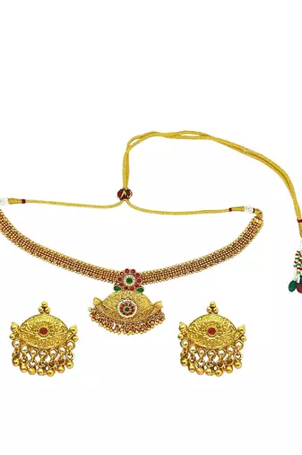 Gold-plated traditional necklace set