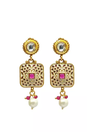 Gold plated meenakari choker necklace set