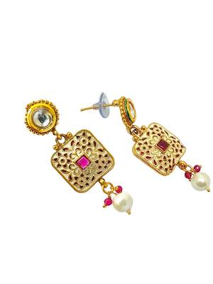 Gold plated meenakari choker necklace set 5