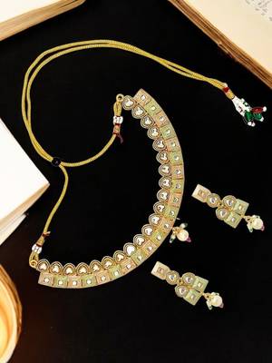 Gold-plated delicate meenakari necklace set 1