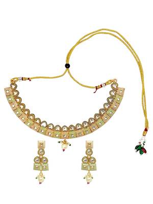 Gold-plated delicate meenakari necklace set 2