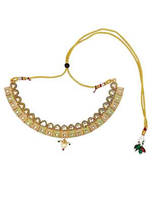 Gold-plated delicate meenakari necklace set 3