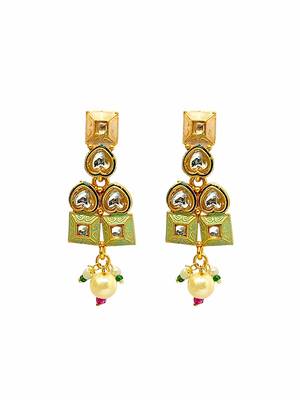 Gold-plated delicate meenakari necklace set 4