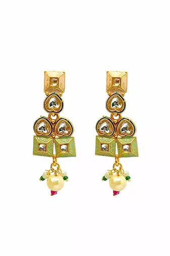 Gold-plated delicate meenakari necklace set