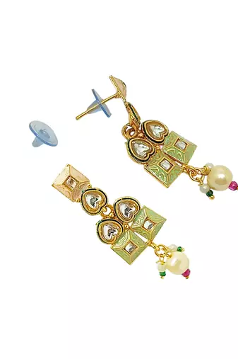 Gold-plated delicate meenakari necklace set