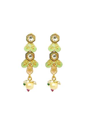 Gold-plated kundan meenakari necklace set 4