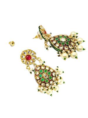 Gold-plated kundan jadau long necklace set 5