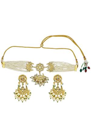 Gold plated paachi kundan choker necklace set 2