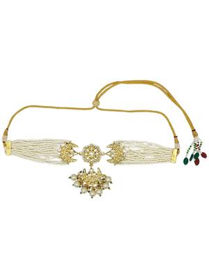 Gold plated paachi kundan choker necklace set 3