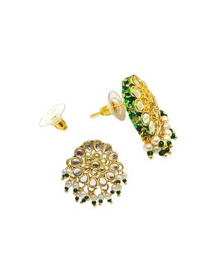 Gold plated rajasthani velvet choker necklace set 5