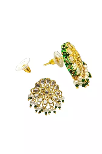 Gold plated rajasthani velvet choker necklace set