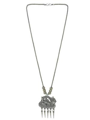 Silver plated radha krishna jewellery setoxidised necklace set 4