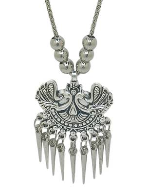 Silver plated peacock desing jewellery setoxidised necklace set 3