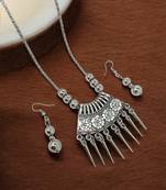 Silver plated oxidised jewellery setnecklace set