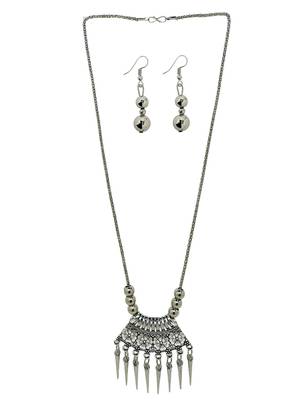Silver plated oxidised jewellery setnecklace set 2