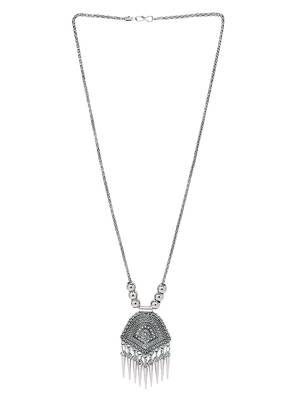 Silver plated cmips desing jewellery setoxidised necklace set 3