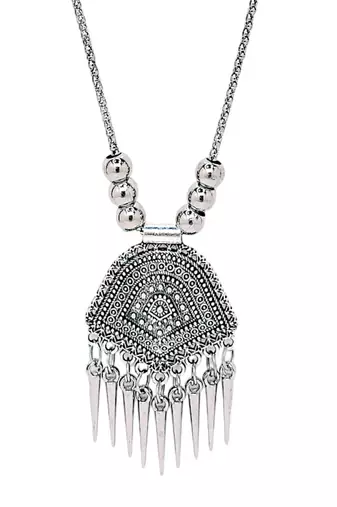 Silver plated cmips desing jewellery setoxidised necklace set