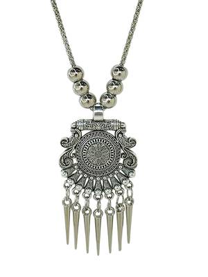 Silver plated oxidised long jewellery setnecklace set 3