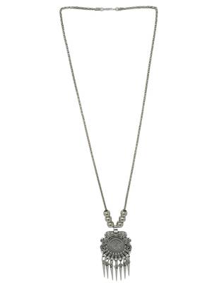 Silver plated oxidised long jewellery setnecklace set 4