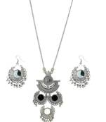Silver plated oxidised jewellery set