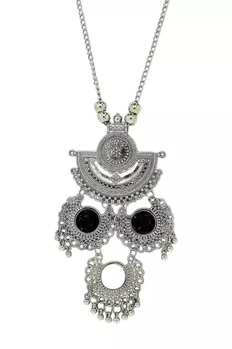 Silver plated oxidised jewellery set