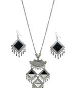 Silver plated oxidised jewellery set