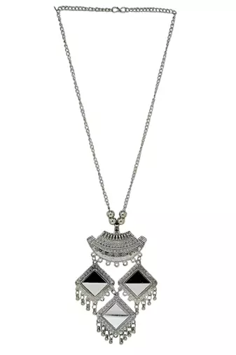 Silver plated oxidised jewellery set