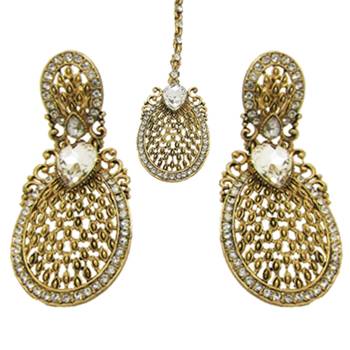 Gold plated cubic zircon necklace set gold jewellery set 4