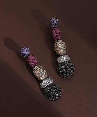 Multicolour zirconia dangler earrings 1
