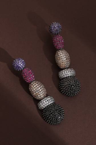 Multicolour zirconia dangler earrings