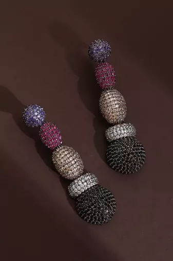 Multicolour zirconia dangler earrings