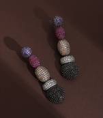 Multicolour zirconia dangler earrings