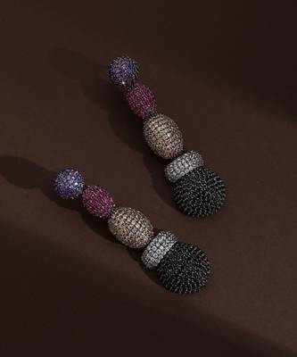 Multicolour zirconia dangler earrings 2